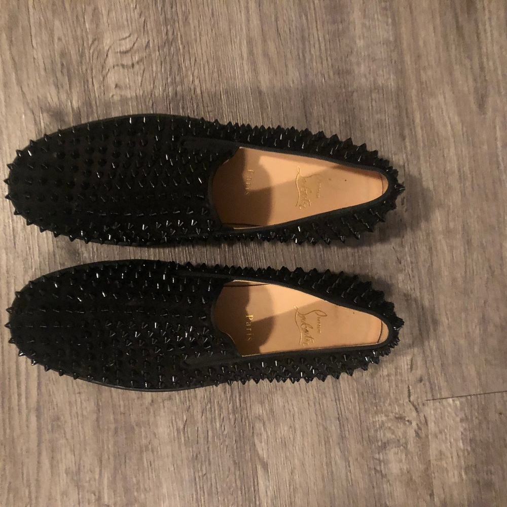Christian Louboutin Black Suede Roller-Boats